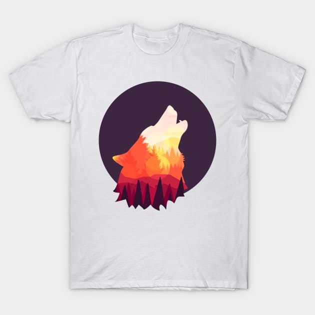 Howling Wolf T-Shirt by madeinchorley